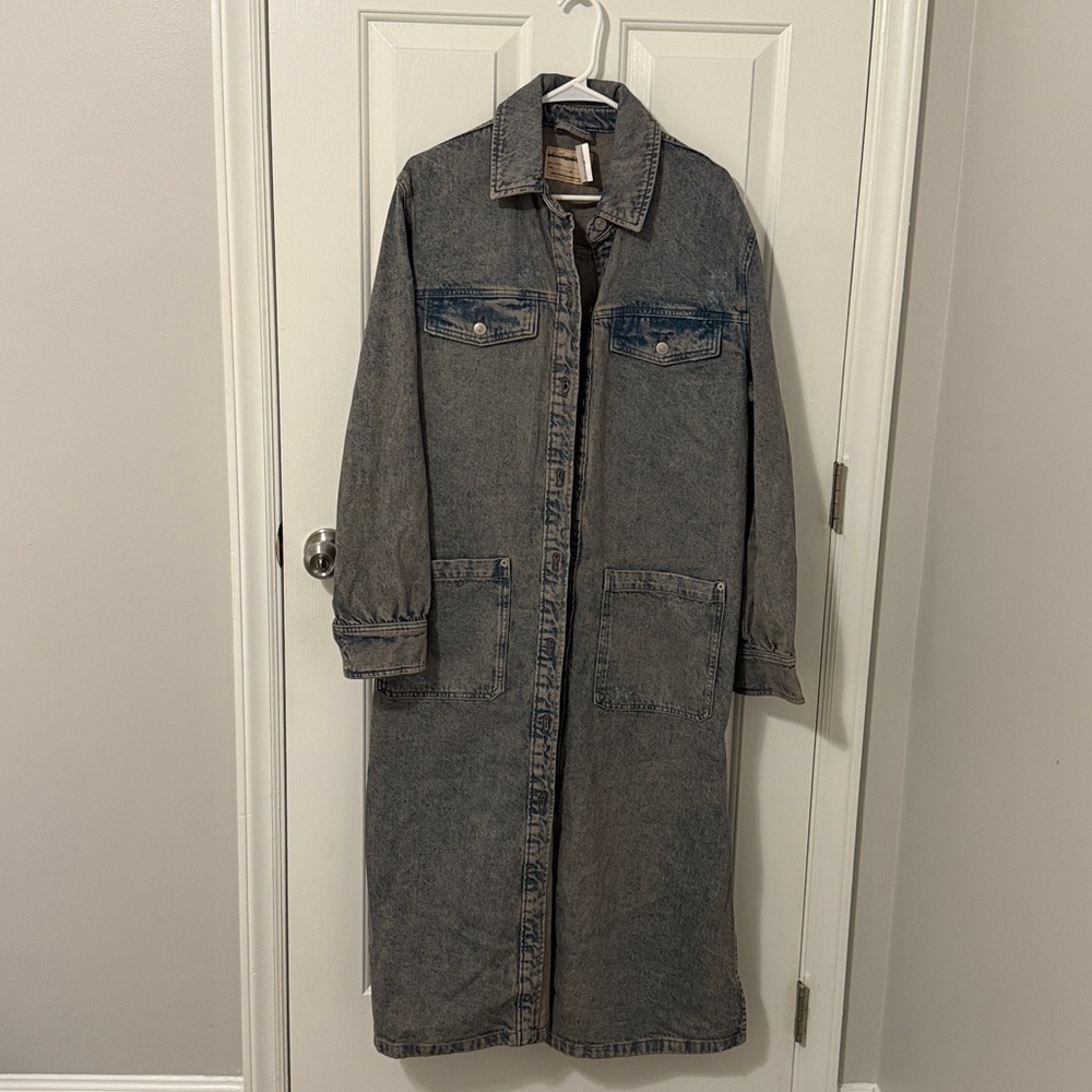 Free People Anna Lou Denim Duster 
Sz M NWT - Picture 2 of 7